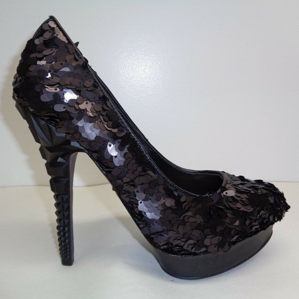 Rachel Roy KEEDAN Black Sequins New Heels Pumps